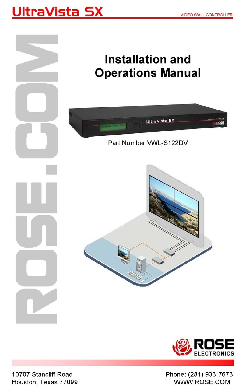Rose electronics UltraVista VWL-S122DV Installation and operation manual
