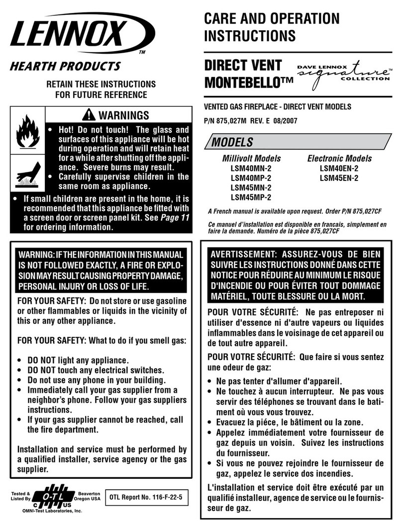 Lennox Hearth Products MONTEBELLO LSM40MN-2 User manual