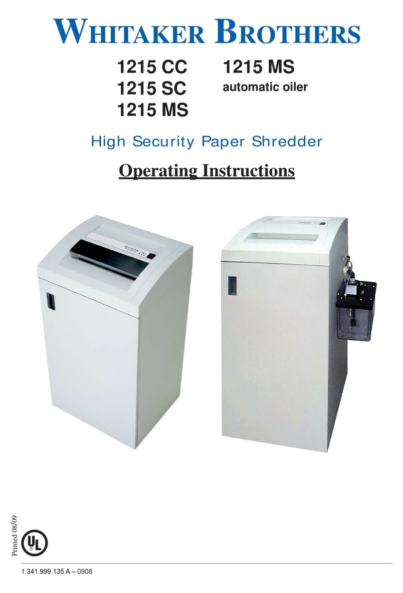WHITAKER BROTHERS 1215 CC operating instructions