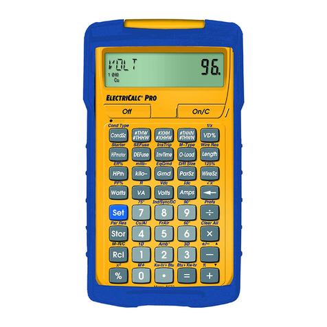 Calculated Industries ElectriCalc Pro User manual Calculated Industries ElectriCalc Pro User manual