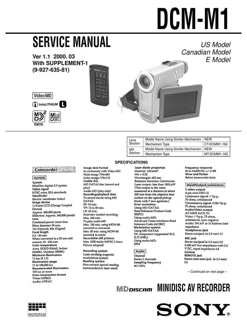 Sony MDDISCAM DCM-M1 Service manual