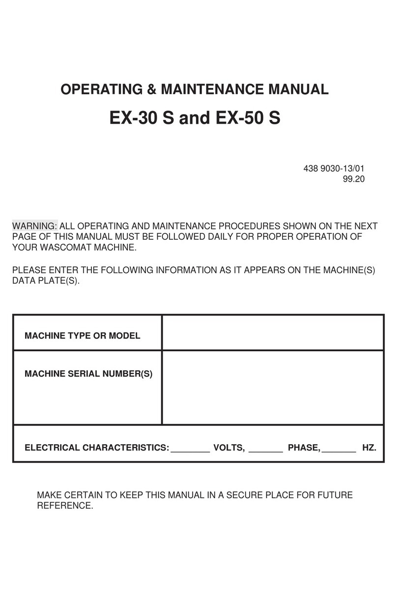 Wascomat EX-30 S and EX-50 S Installation and operation manual