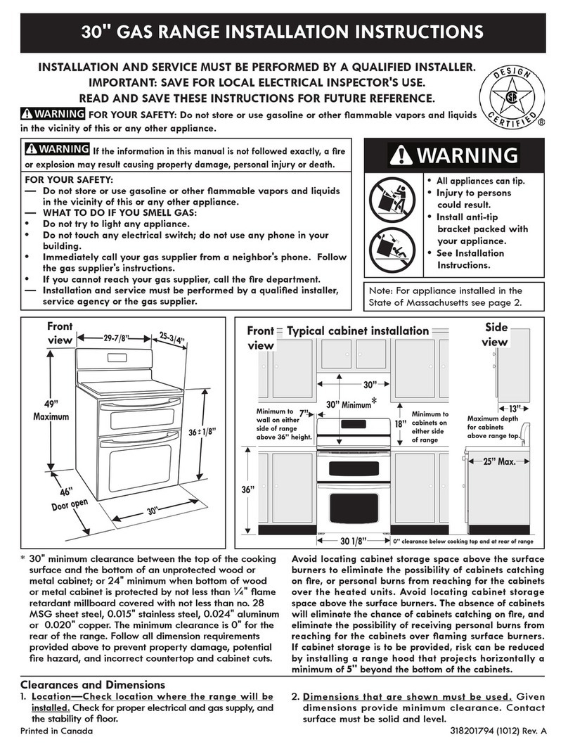 Sears Kenmore 30 installation instructions
