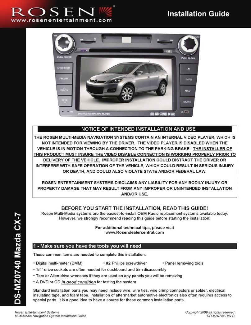 Rosen DS-MZ0740 Mazda CX-7 installation guide Rosen DS-MZ0740 Mazda CX-7 installation guide
