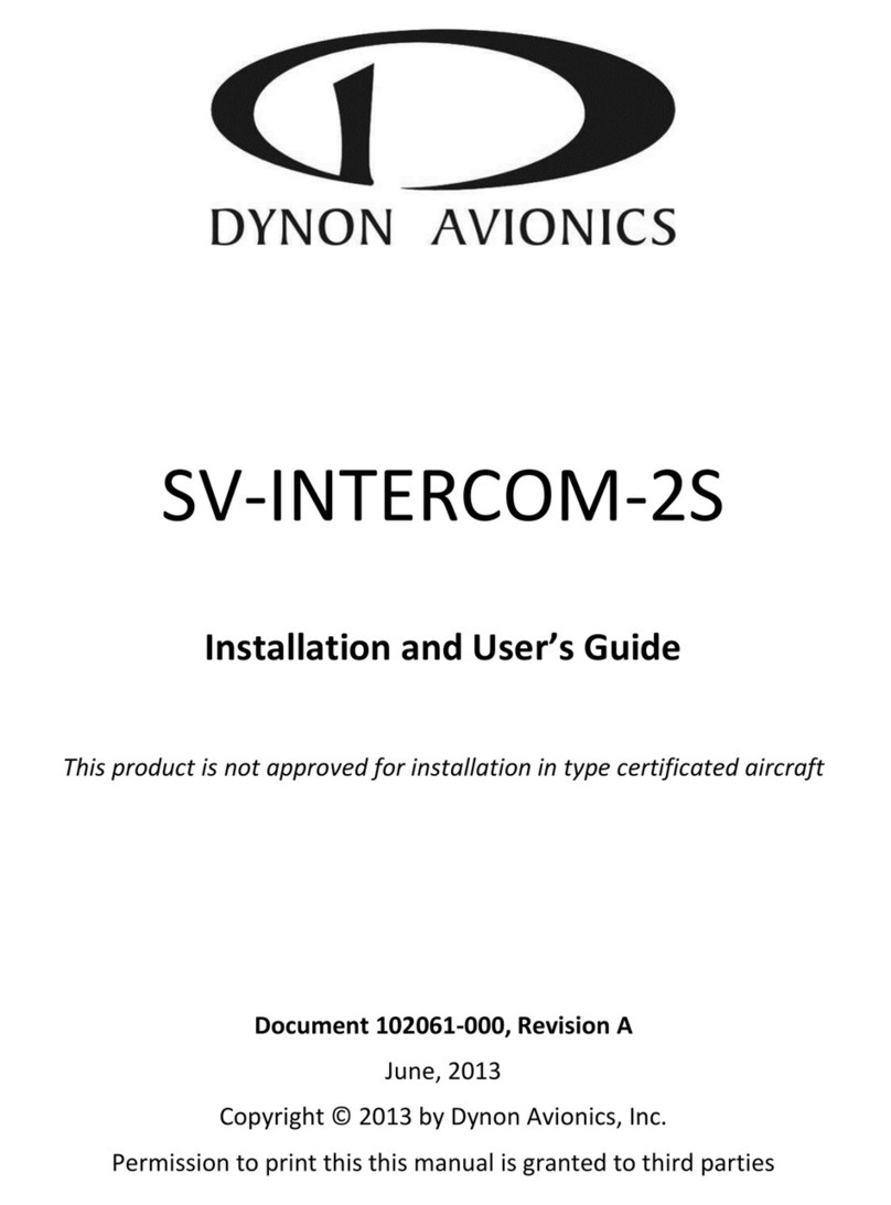 Dynon Avionics SV-INTERCOM-2S Installation and user guide