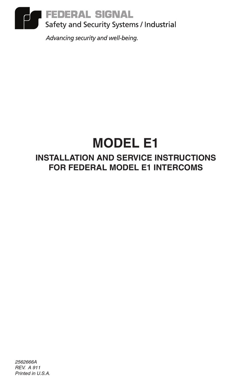 Federal Signal Corporation E1 Nstallation and service instructions