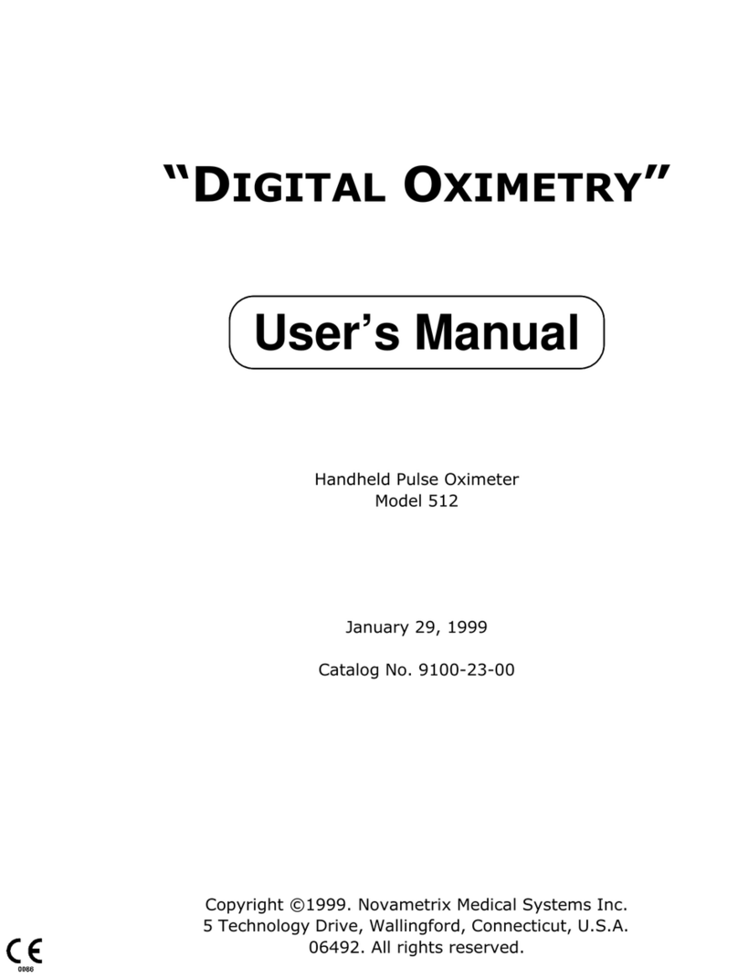 Novametrix Medical Systems Digital Oximetry 512 user manual