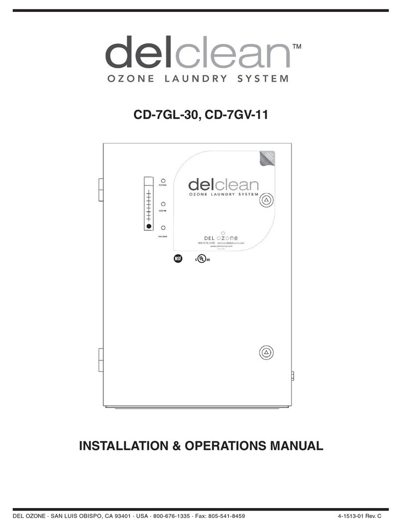 Del ozone delclean CD-7GL-30 Installation & operation manual Del ozone delclean CD-7GL-30 Installation & operation manual