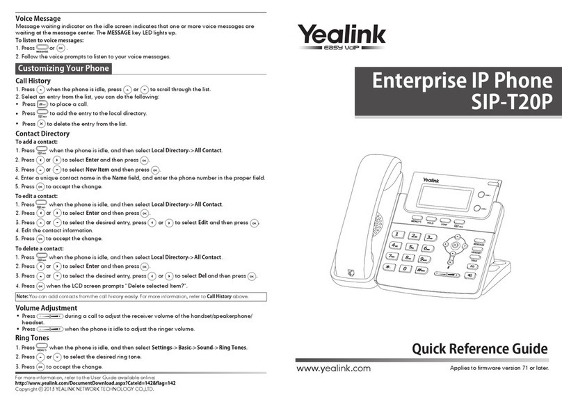 Yealink Yealink SIP-T20P User manual