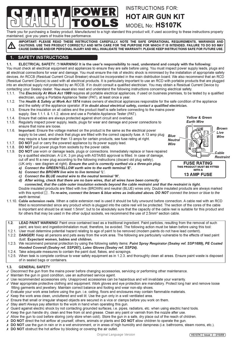Sealey HS107K User manual Sealey HS107K User manual