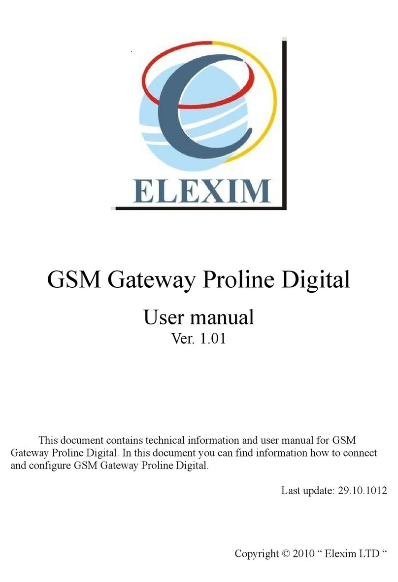 Elexim GSM Gateway Proline Digital user manual
