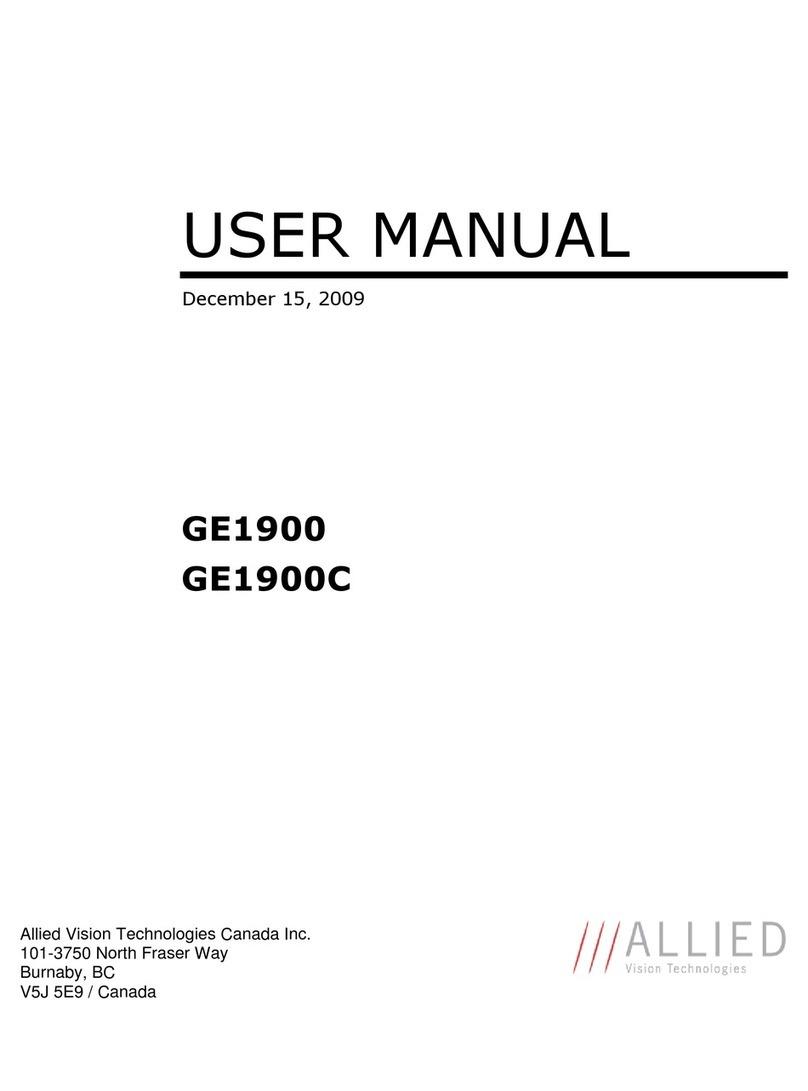 Allied Vision Technologies Prosilica GE1900 User manual
