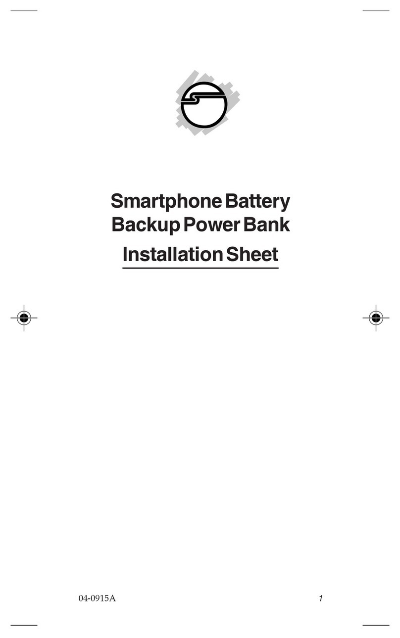 SIIG Smartphone Battery Backup Power Bank Installation sheet