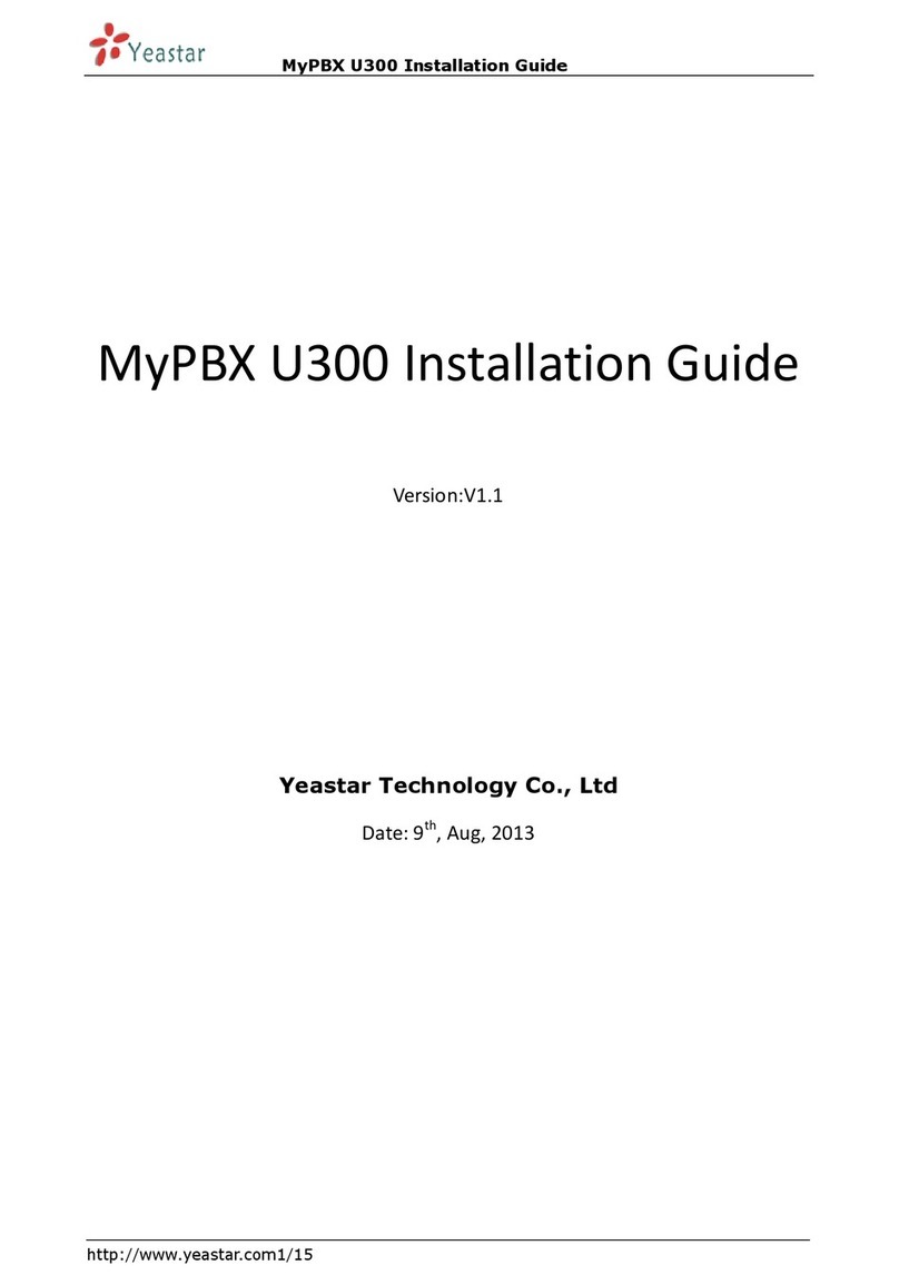 Yeastar Technology MyPBX U300 User manual