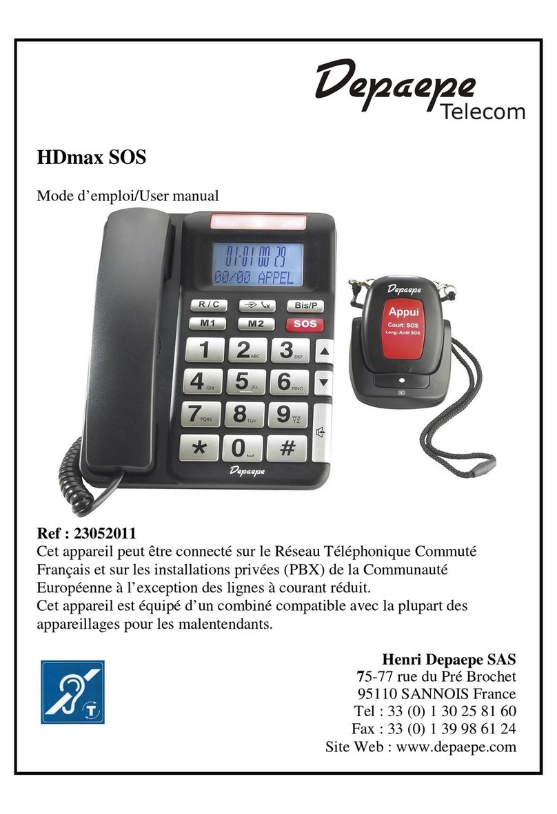 Depaepe Telecom HDmax SOS user manual