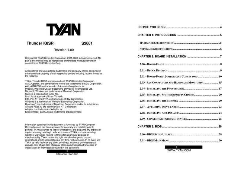 TYAN THUNDER K8SR user manual
