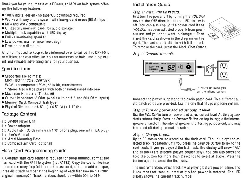 Eletech Hold-n-Tell DP-400 user manual