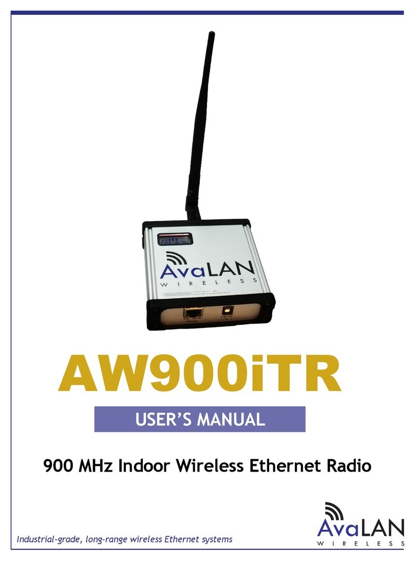 AvaLAN AW900iTR User manual AvaLAN AW900iTR User manual