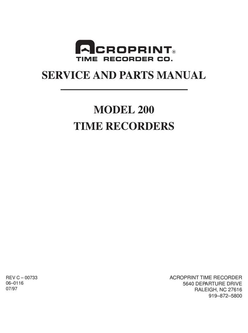 Acroprint 200 Service and parts manual