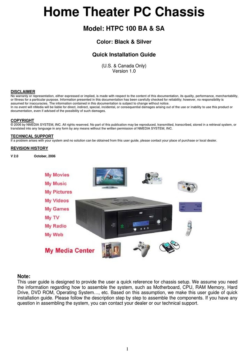 nMedia HTPC 100 SA Quick installation guide nMedia HTPC 100 SA Quick installation guide