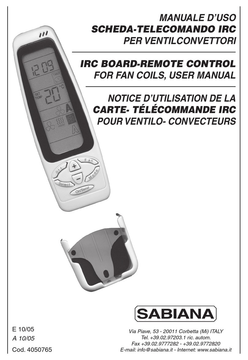 Sabiana IRC board-remote c user manual