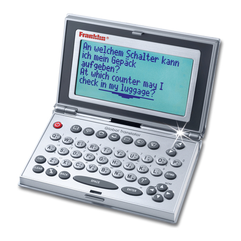 Franklin Advanced Global Translator TWE-470 User manual Franklin Advanced Global Translator TWE-470 User manual