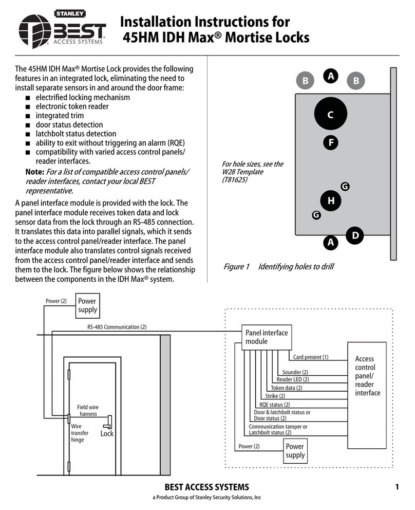 BEST ACCESS SYSTEMS 45HM IDH Max Mortise Lock User manual BEST ACCESS SYSTEMS 45HM IDH Max Mortise Lock User manual