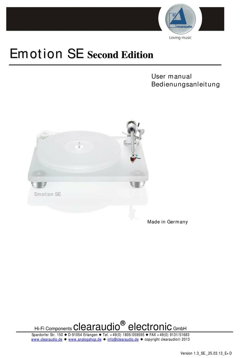Clearaudio Emotion SE User manual
