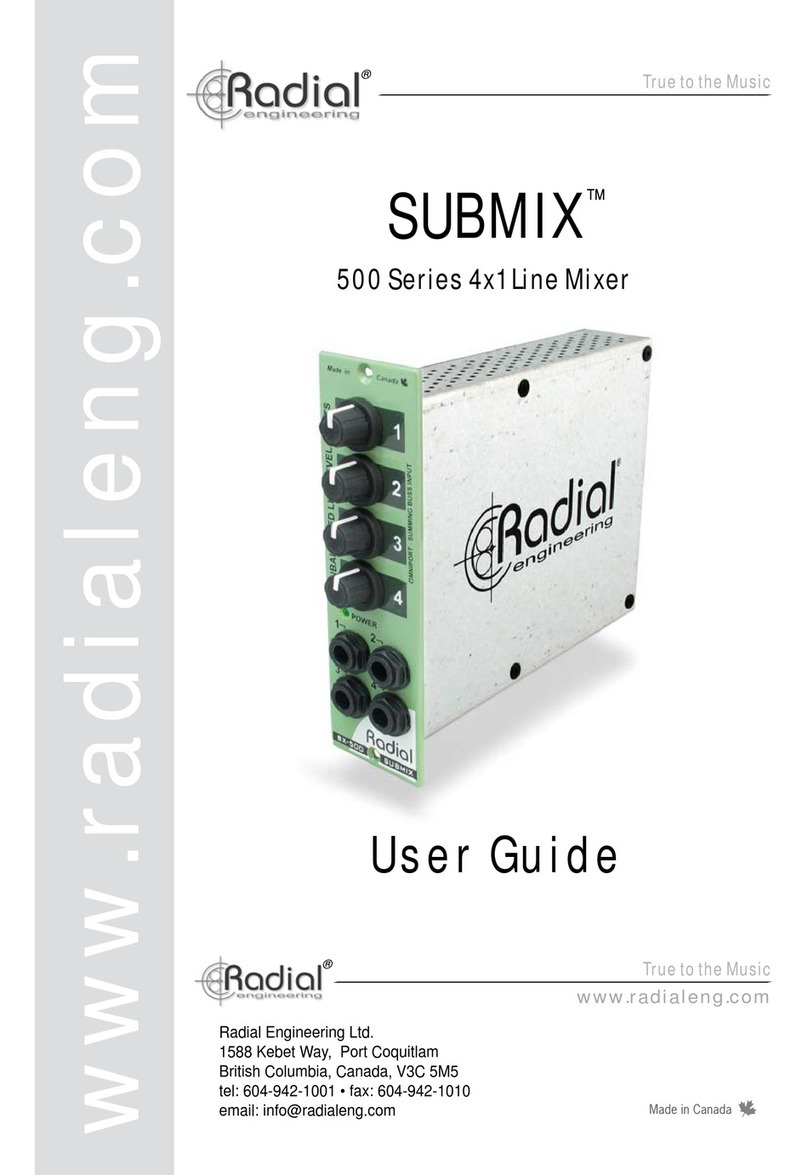 Radial Engineering SUBMIX 500 Series user guide