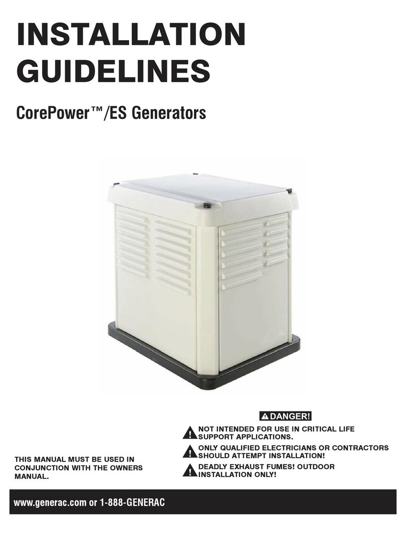 Generac Power Systems CorePower?/ES Generators Installation guidelines Generac Power Systems CorePower?/ES Generators Installation guidelines
