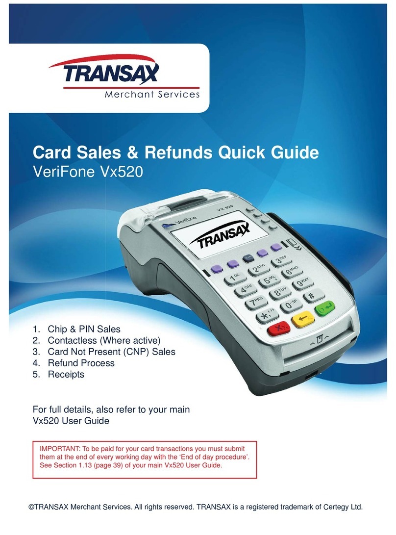 Transax VeriFone Vx520 quick guide