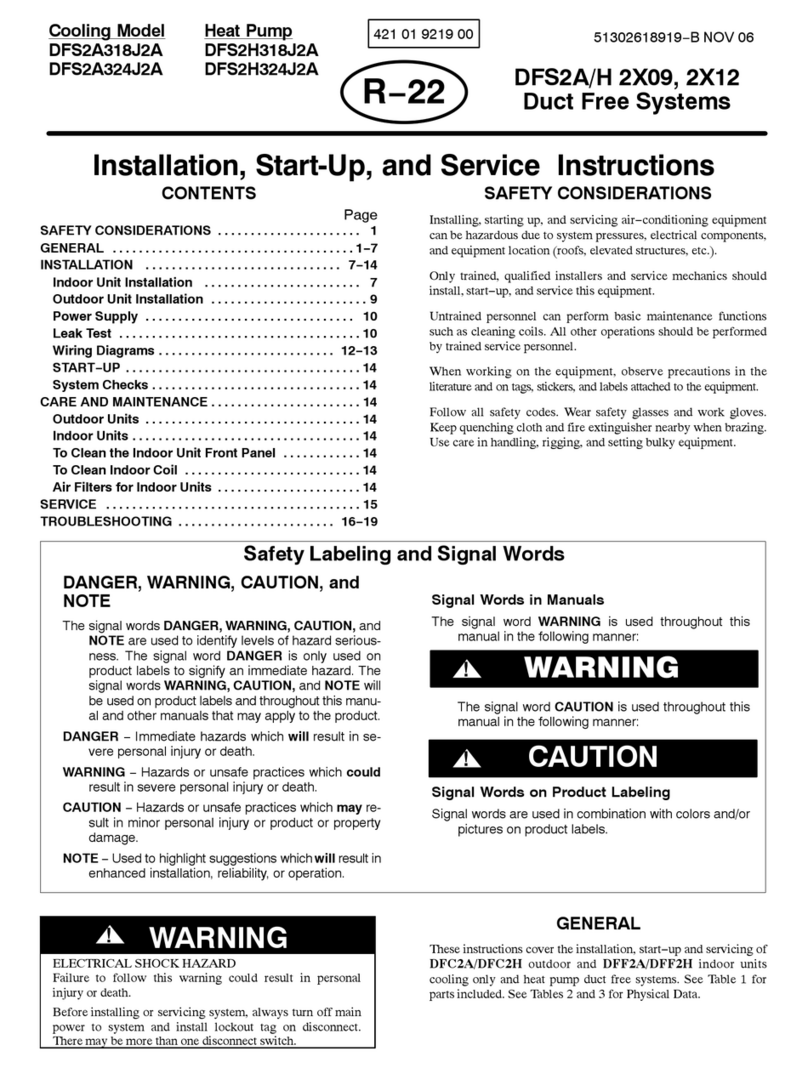International comfort products DFS2A318J2A Installation, Start-Up and Service Instructions
