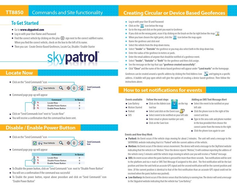 Skypatrol TT8850 Quick user guide