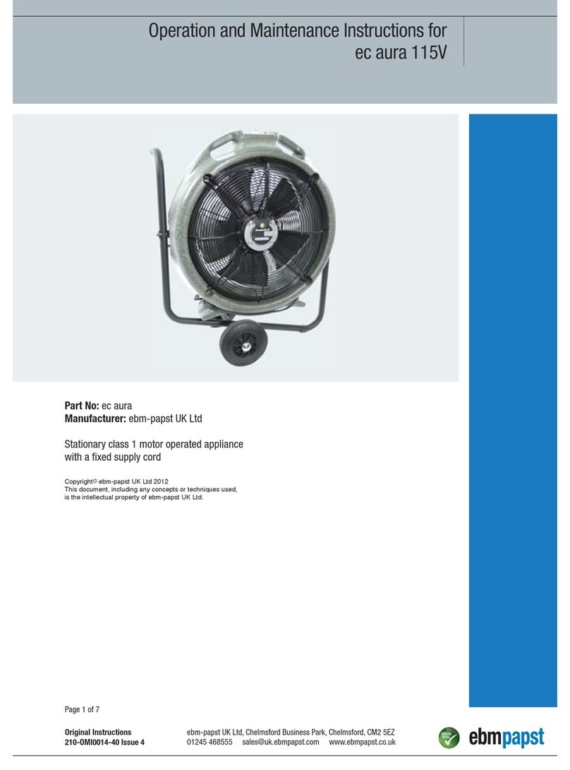 Ebmpapst ec aura 115V Troubleshooting guide
