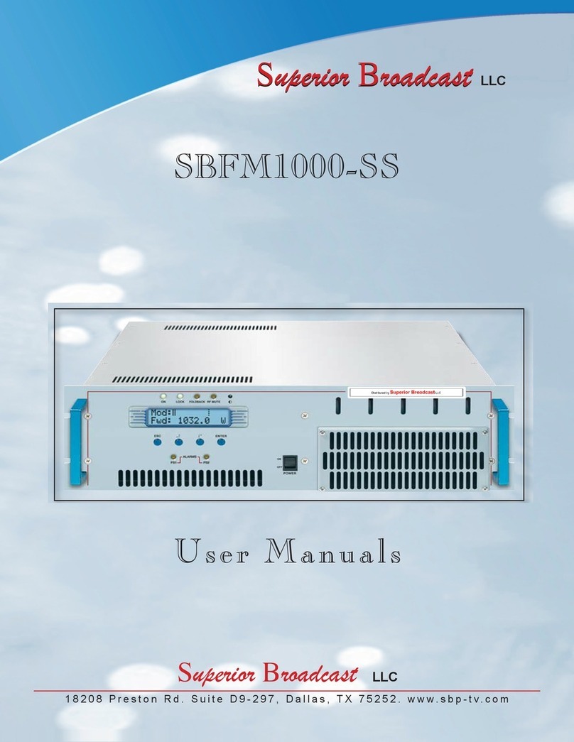 Superior Broadcast SBFM1000SS User manual