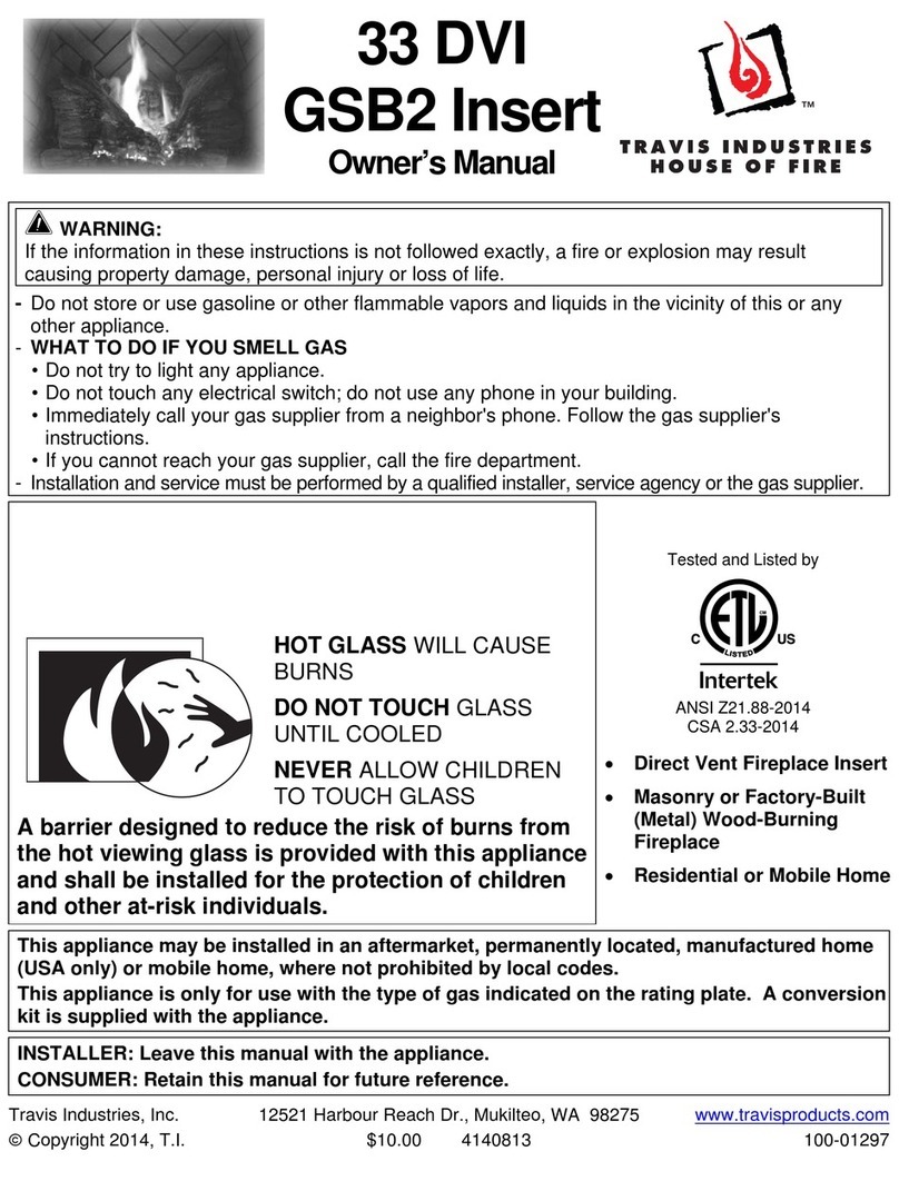 Travis Industries 33 DVI GSB2 Insert owner's manual