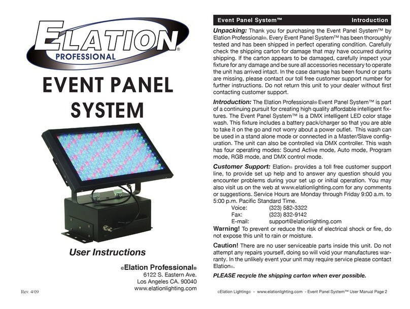 Elation EVENT PANEL SYSTEM User manual