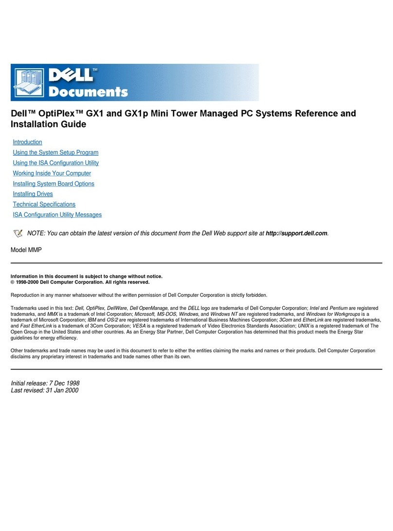 Dell OptiPlex GX1 User manual