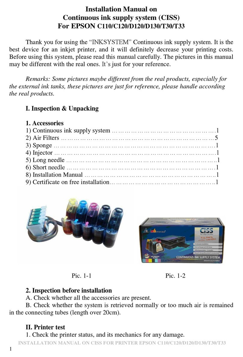 INKSYSTEM Continuous ink supply system installation manual