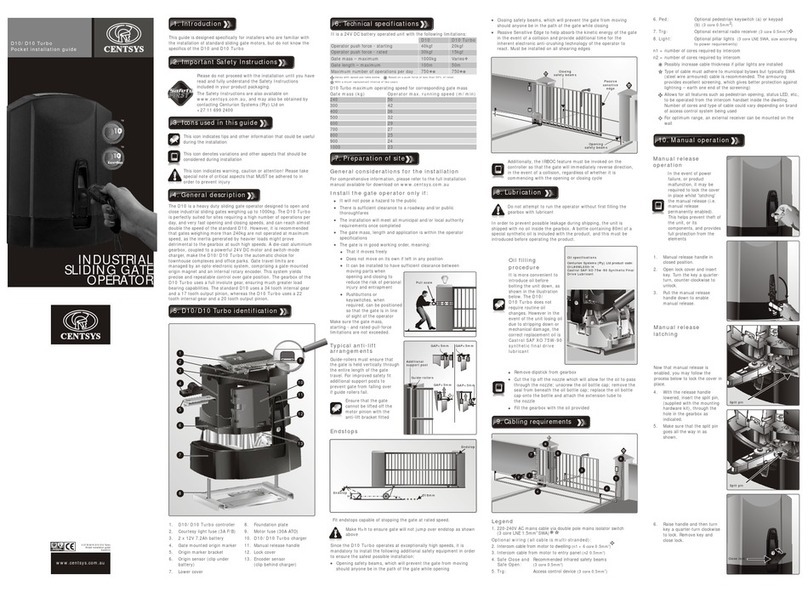 Centsys D10 Turbo User manual