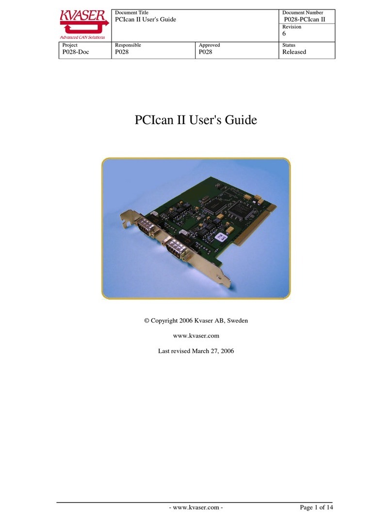 Kvaser PCIcan II user guide