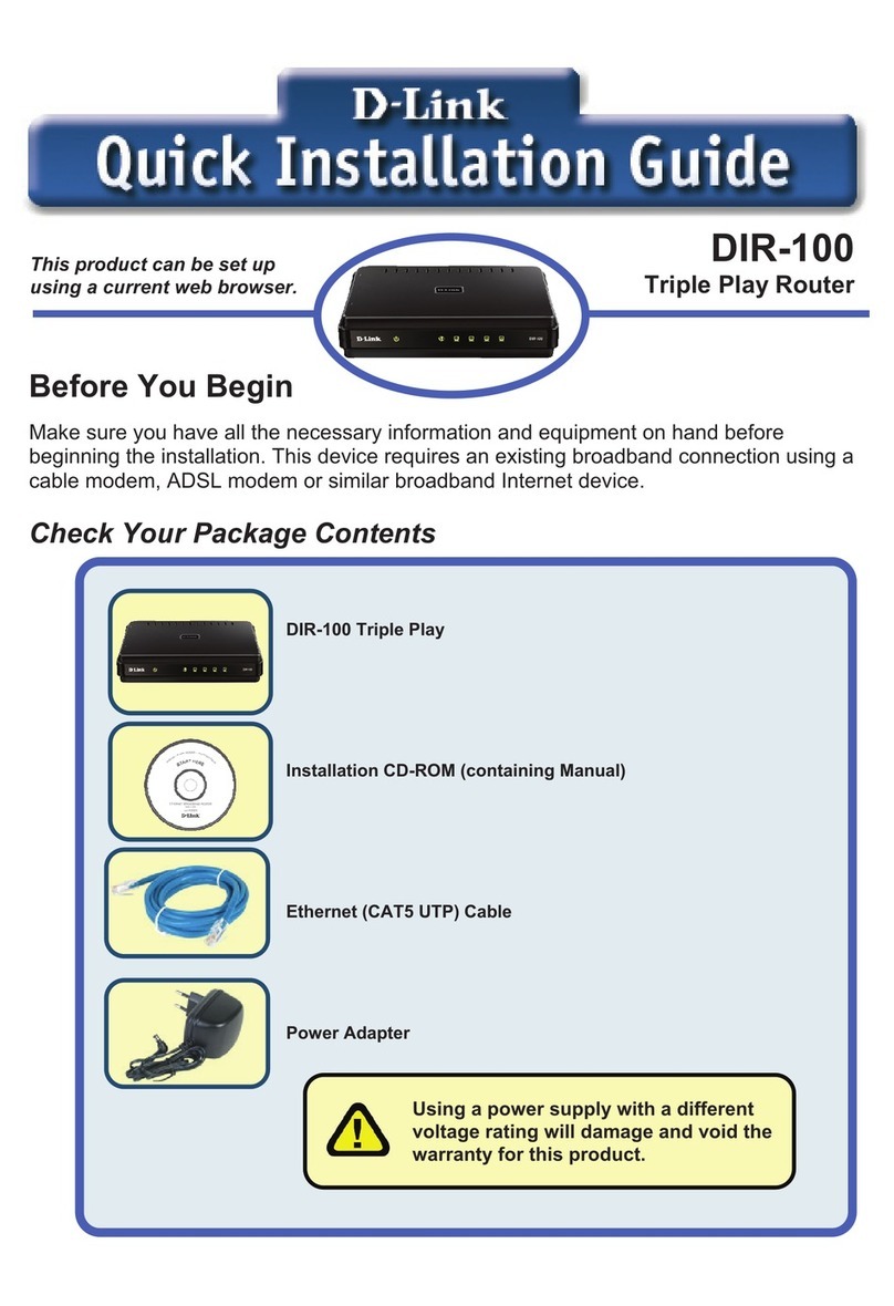D-Link Ethernet Broadband Router DIR-100 User manual