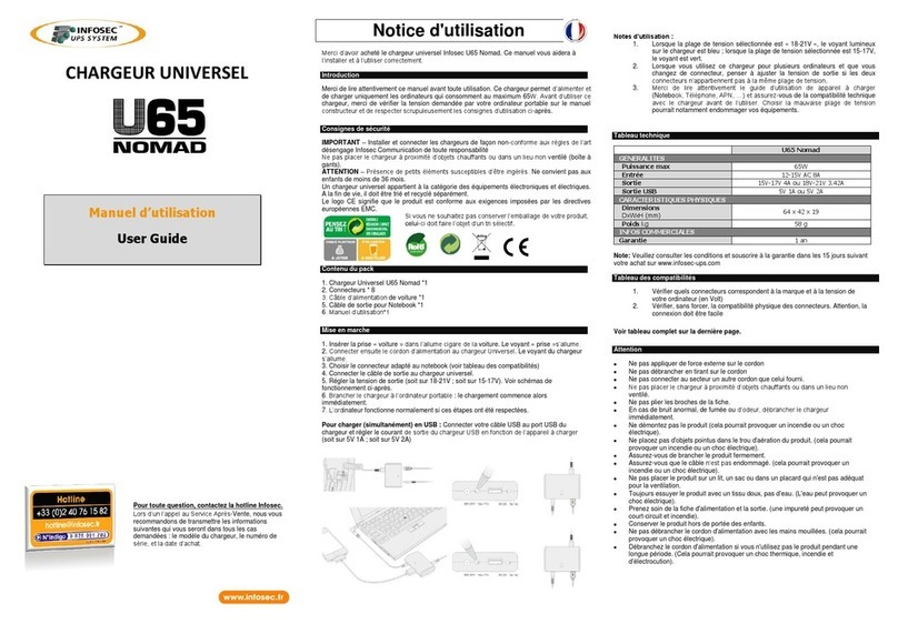 INFOSEC UPS SYSTEM U65 user guide