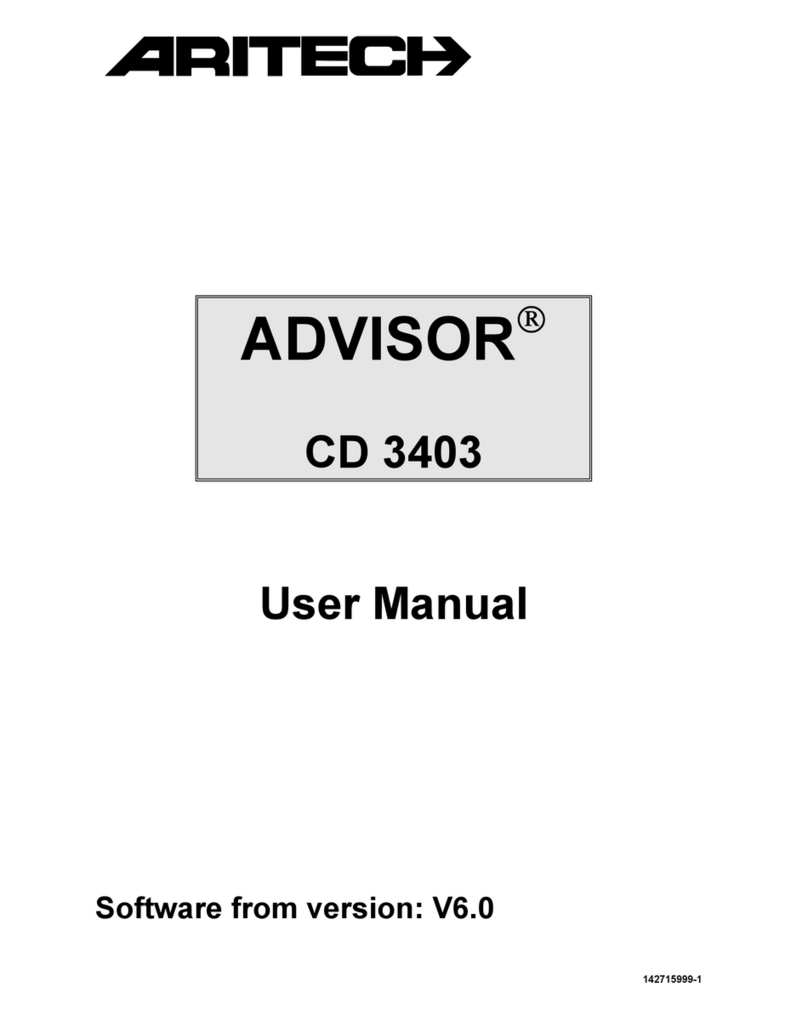 Aritech ADVISOR CD 3403 User manual