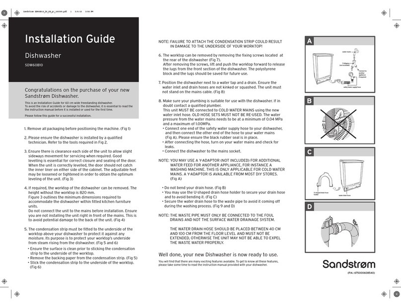 Sandstrom SDW60B10 User manual