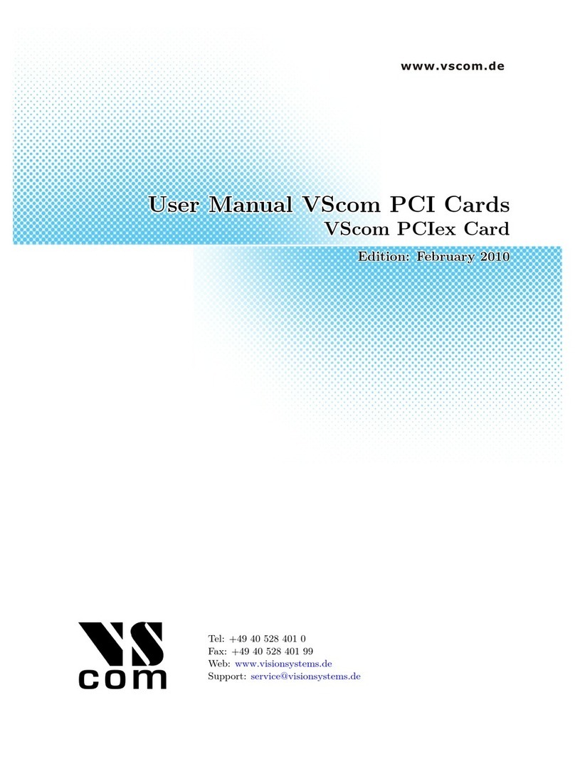 Vision Systems VScom 100E PCIex user manual