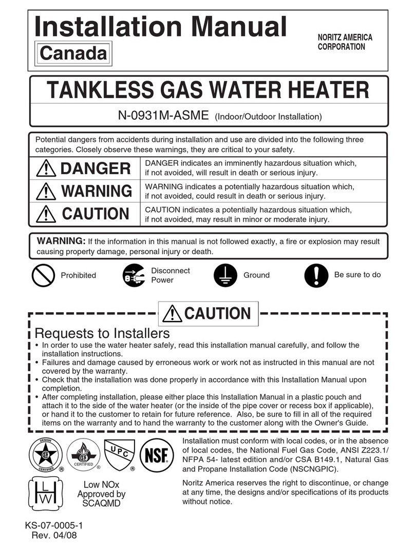 Noritz N-0931M-ASME installation manual