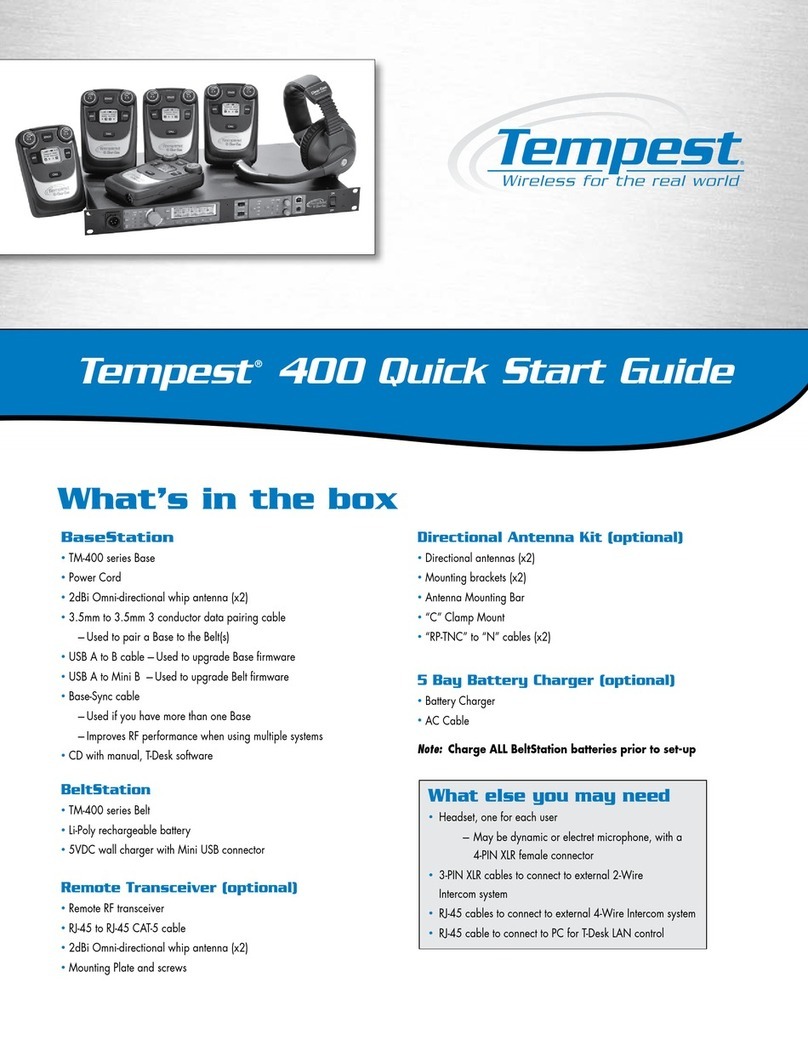 Tempest 400 quick start guide