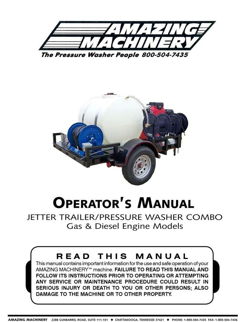 Amazing Machinery JETTER TRAILER/PRESSURE WASHER COMBO User manual