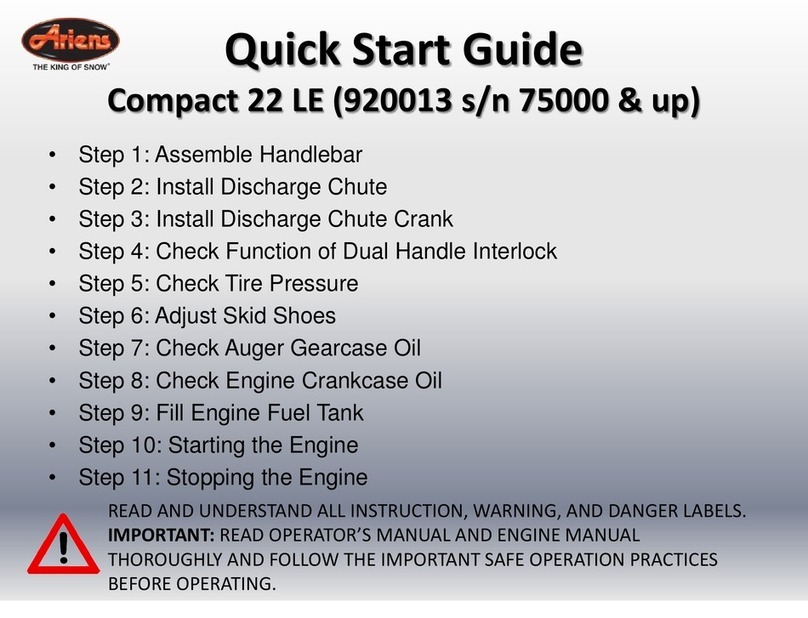 Ariens Compact 22 LE quick start guide